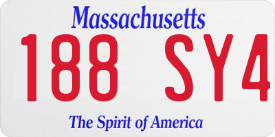 MA license plate 188SY4