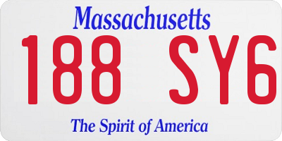 MA license plate 188SY6