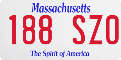 MA license plate 188SZ0