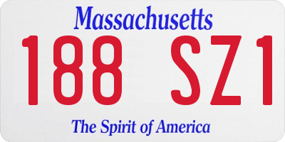 MA license plate 188SZ1