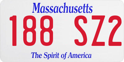 MA license plate 188SZ2