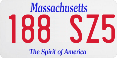 MA license plate 188SZ5