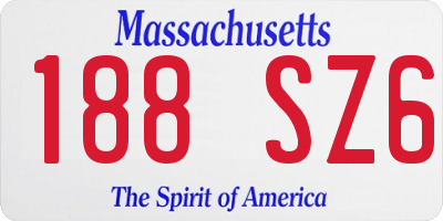 MA license plate 188SZ6