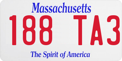 MA license plate 188TA3