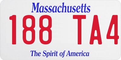 MA license plate 188TA4