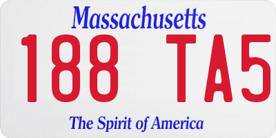 MA license plate 188TA5
