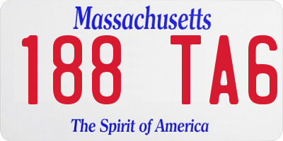 MA license plate 188TA6