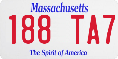 MA license plate 188TA7