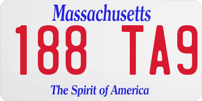MA license plate 188TA9