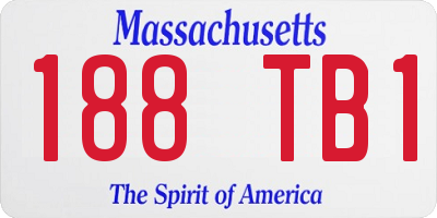 MA license plate 188TB1