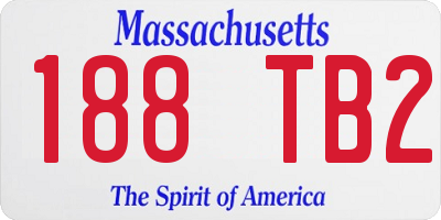 MA license plate 188TB2