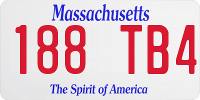 MA license plate 188TB4