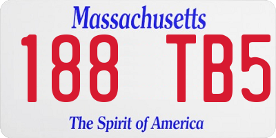 MA license plate 188TB5