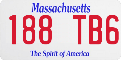 MA license plate 188TB6