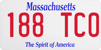 MA license plate 188TC0