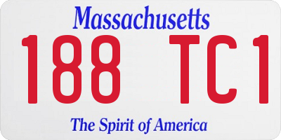 MA license plate 188TC1