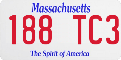 MA license plate 188TC3
