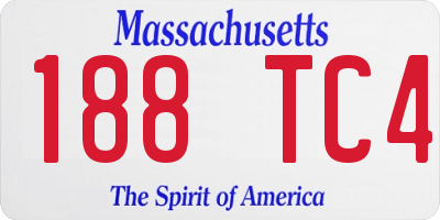 MA license plate 188TC4