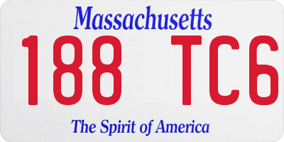 MA license plate 188TC6