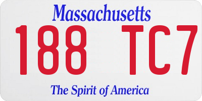 MA license plate 188TC7
