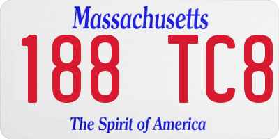 MA license plate 188TC8