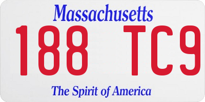 MA license plate 188TC9