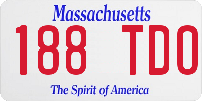 MA license plate 188TD0