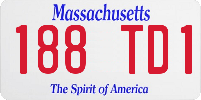 MA license plate 188TD1