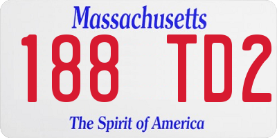 MA license plate 188TD2