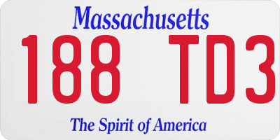 MA license plate 188TD3