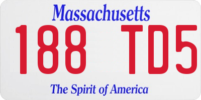 MA license plate 188TD5