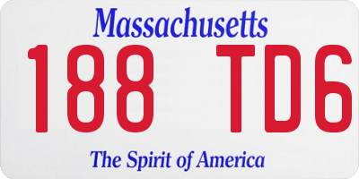 MA license plate 188TD6