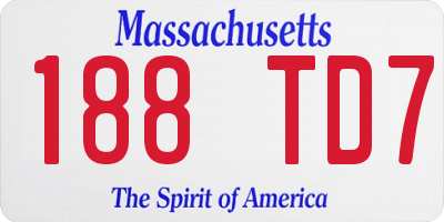 MA license plate 188TD7