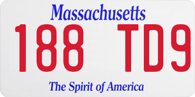 MA license plate 188TD9