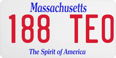 MA license plate 188TE0