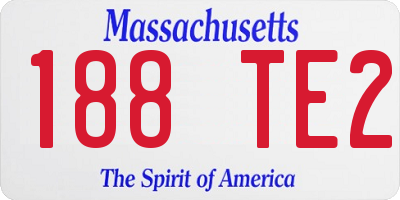 MA license plate 188TE2