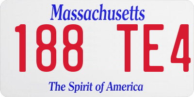 MA license plate 188TE4