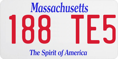 MA license plate 188TE5