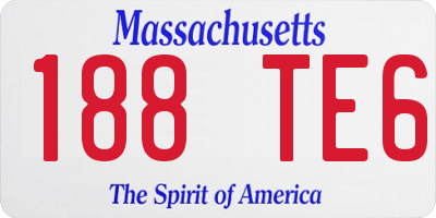 MA license plate 188TE6