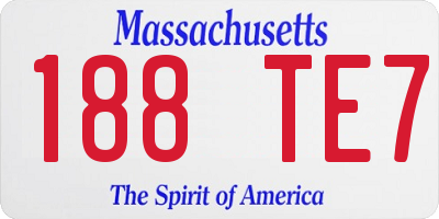 MA license plate 188TE7