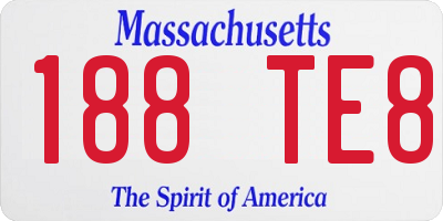 MA license plate 188TE8