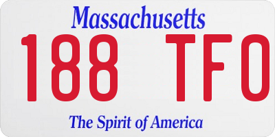 MA license plate 188TF0