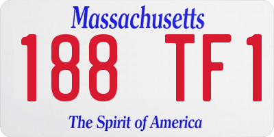 MA license plate 188TF1