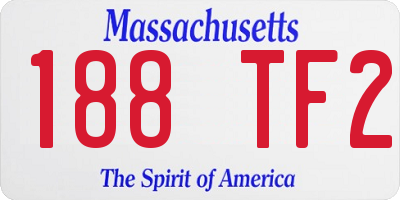 MA license plate 188TF2