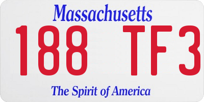 MA license plate 188TF3