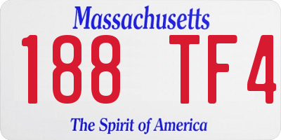 MA license plate 188TF4