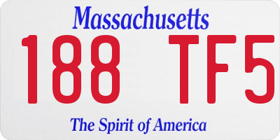 MA license plate 188TF5