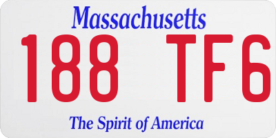 MA license plate 188TF6