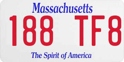 MA license plate 188TF8