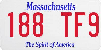 MA license plate 188TF9